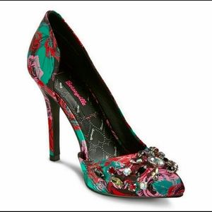 Betsey Johnson/betseyville tahini floral stiletto